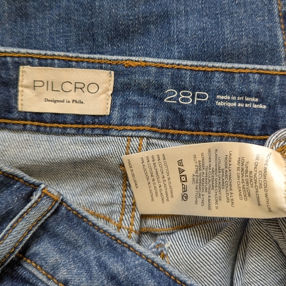 Anthropologie Pilcro The Kenna Mid-Rise Heritage Barrel Jeans Women 28P Bow - Picture 7 of 10